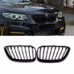 Juodos, blizgios, viengubos grotelės skirtos BMW F22, F23