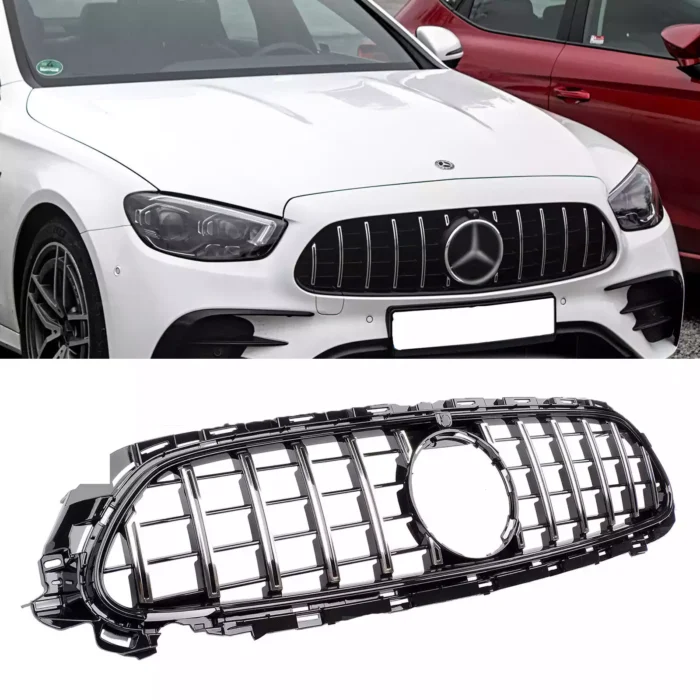 Juodos, chrominės grotelės Mercedes-Benz W213 (2020-) - Image 1