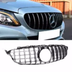 Juodos, chrominės grotelės skirtos Mercedes-Benz W205 (2014-2018)