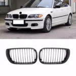 Juodos, blizgios, viengubos grotelės skirtos BMW E46 (2001-2005)