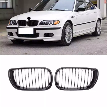 Juodos, blizgios, viengubos grotelės skirtos BMW E46 (2001-2005)
