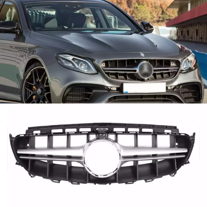 Juodos, chrominės grotelės skirtos Mercedes-Benz E-klasės W213 (2016-2020) - Image 1