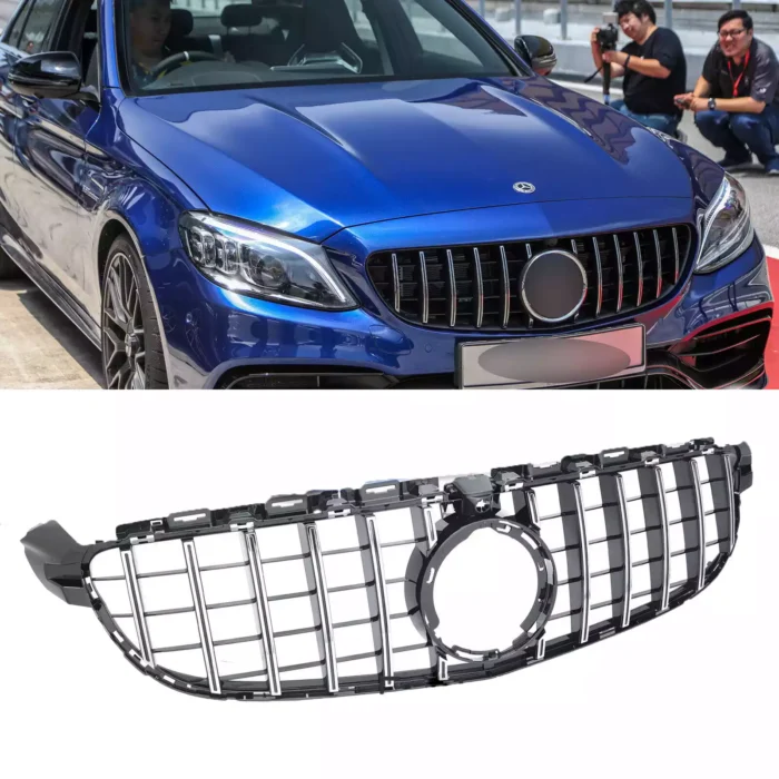 Juodos, chrominės grotelės skirtos Mercedes-Benz W205 C63 AMG - Image 1